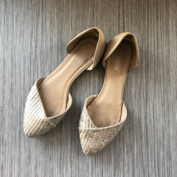 POINTED TOE METALLIC FLATS - Picture 1 of 2